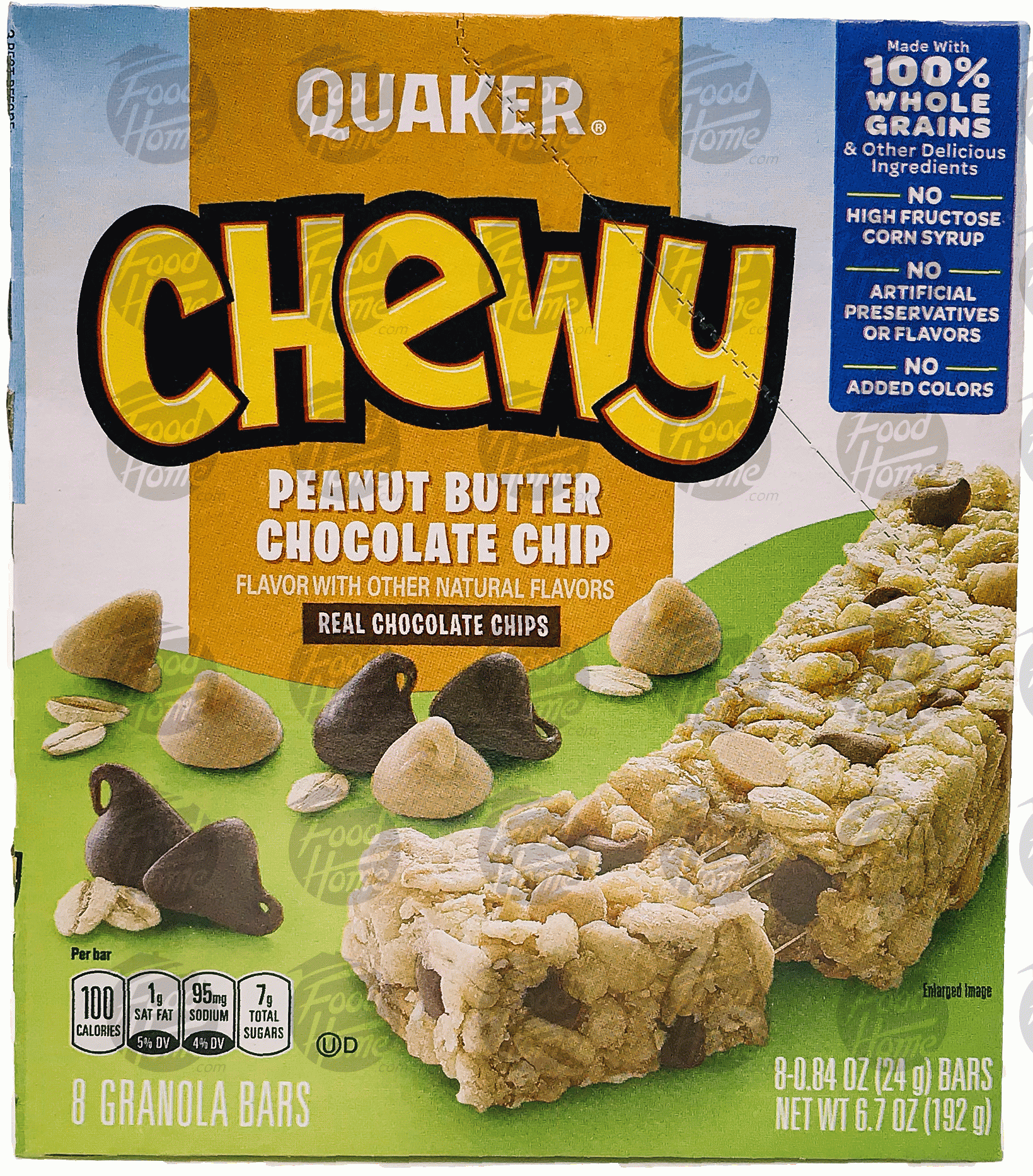 Quaker Chewy peanut butter chocolate chip granola bars, 8-count Full-Size Picture